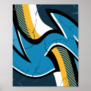 Powerful Abstract Cracked Energy Design Poster