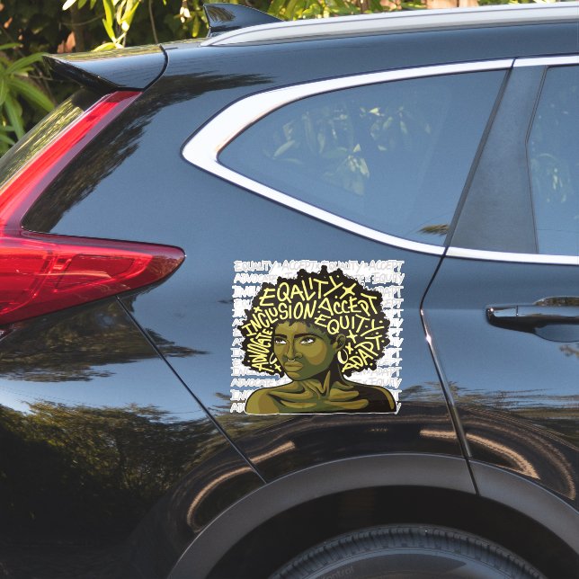 Powerful Afro Art on Equity and Inclusion  (Car Side)
