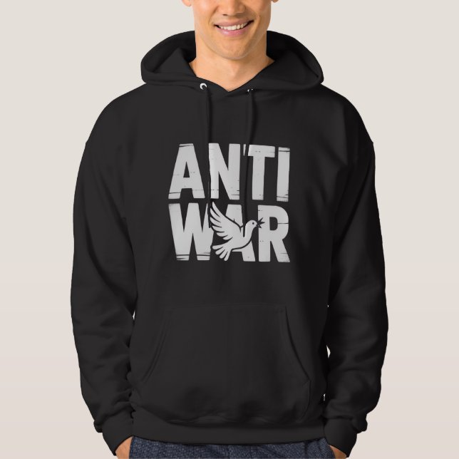 Powerful "Anti-War" with Peace Dove T-Shirt Hoodie (Front)