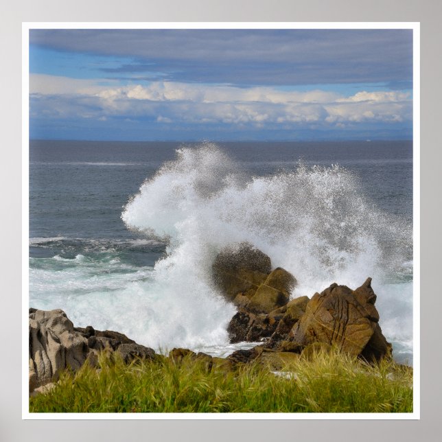 Powerful Atlantic Ocean Waves Coastal Nature Print (Front)