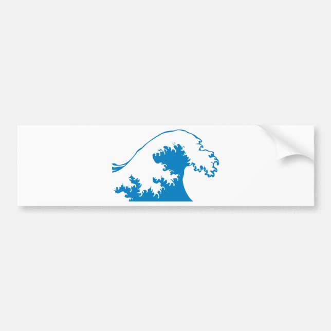 Powerful Blue Wave Bumper Sticker (Front)