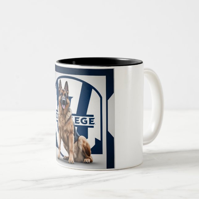 Powerful Breed Dog: German Shepherd Two-Tone Coffee Mug (Front Right)