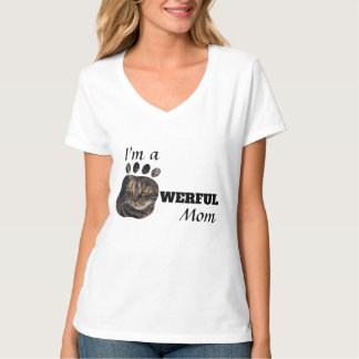 Powerful Cat / Dog Mum text paws add pet's photo T-Shirt