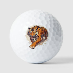 Powerful Charging Tiger Golf Balls