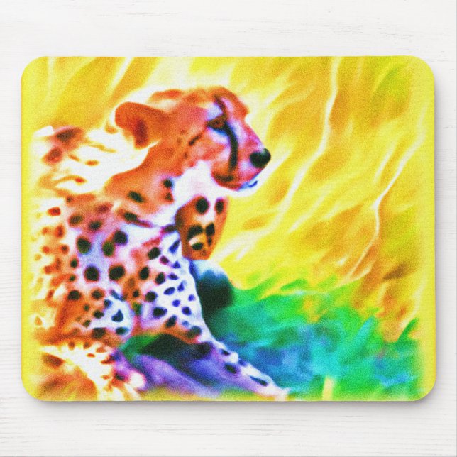 Powerful Cheetah Animal Painting. Buy Now Mouse Pad (Front)