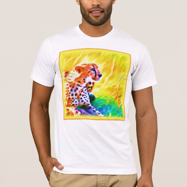 Powerful Cheetah Animal Painting. Buy Now T-Shirt (Front)