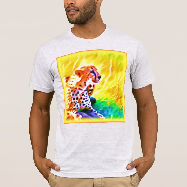 Powerful Cheetah Animal Painting. Buy Now T-Shirt (Front)