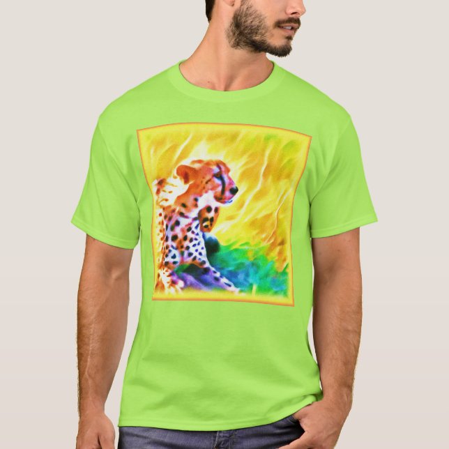 Powerful Cheetah Animal Painting. Buy Now T-Shirt (Front)