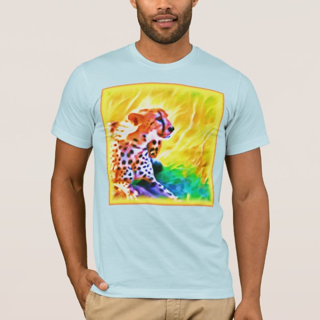 Powerful Cheetah Animal Painting. Buy Now T-Shirt (Front)