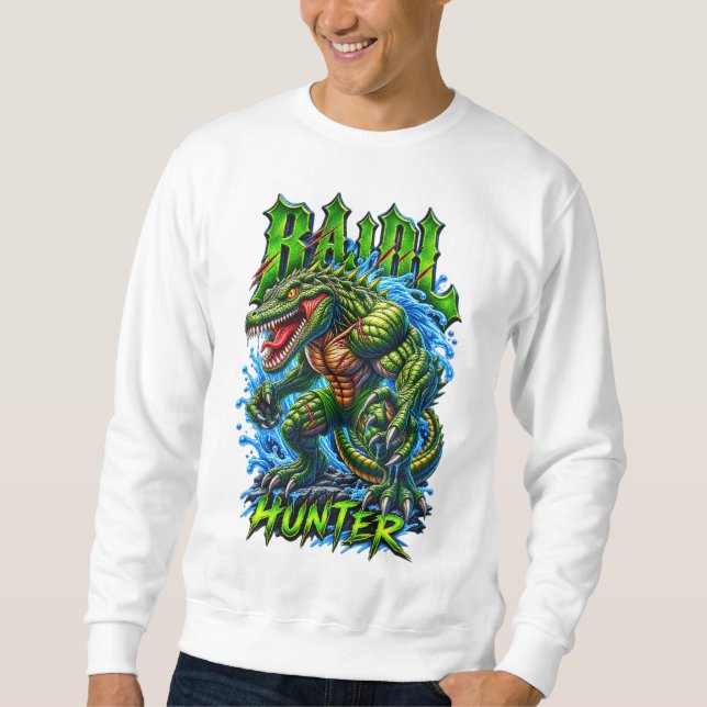 Powerful Crocodile Warrior – Fierce Wild T-Shirt D Sweatshirt (Front)