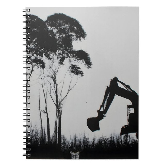 Powerful Deforestation Graffiti Silhouette Art Notebook (Front)