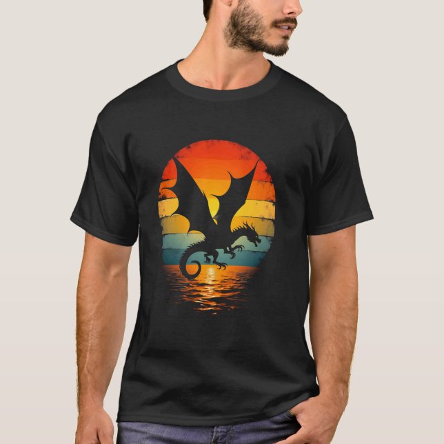 Powerful Dragon at Sunset T-Shirt (Front)