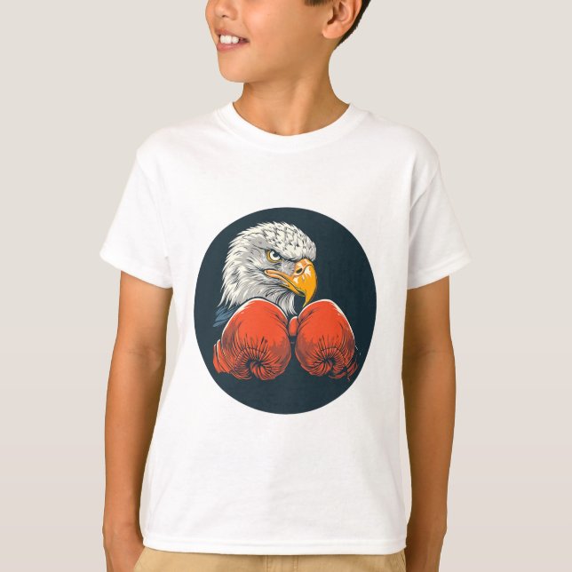 Powerful Eagle With Boxing Gloves For A Dynamic Lo T-Shirt (Front)