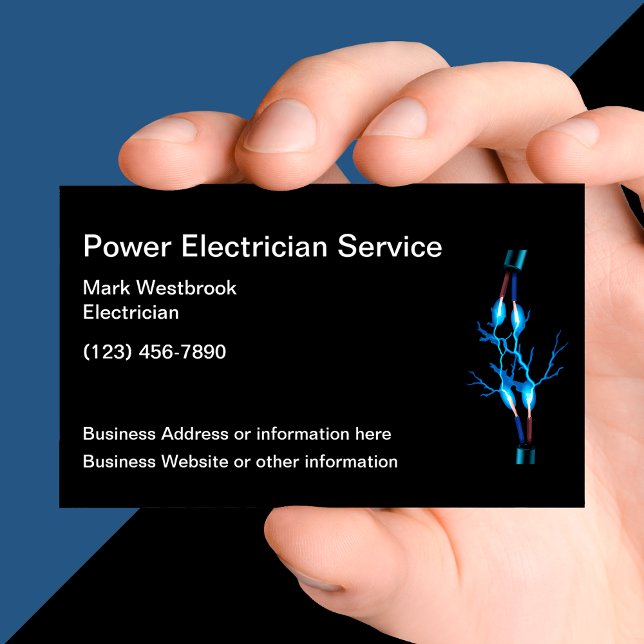 Powerful Electrician Business Cards (Creator Uploaded)