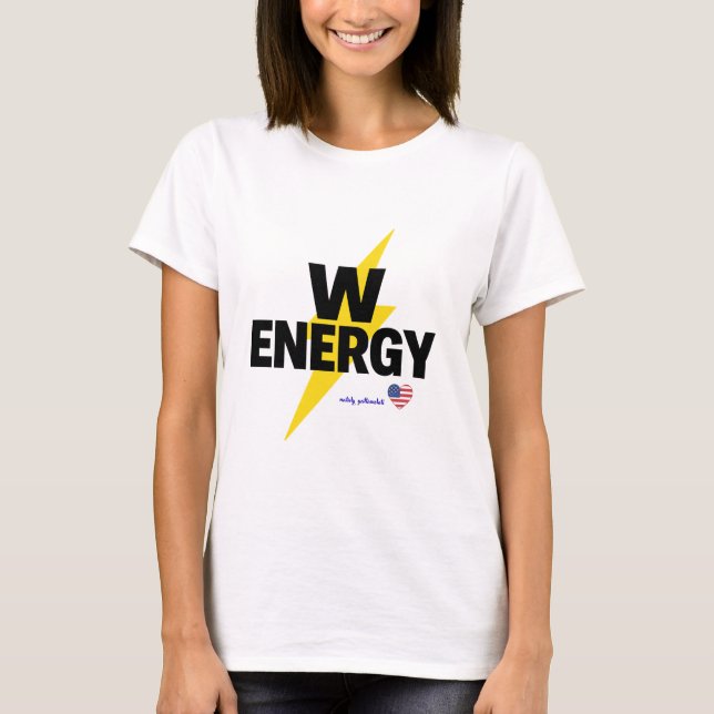 Powerful Energy Lightning Bolt Motivational Design T-Shirt (Front)