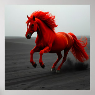 Powerful Galloping Horse Wall Art   Equestrian