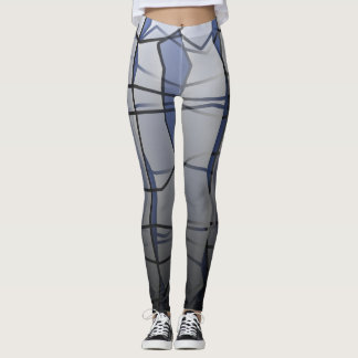 Powerful Grey Geometric Mesh Effect Leggings