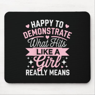 Powerful Karate Girl Statement Design Mouse Pad