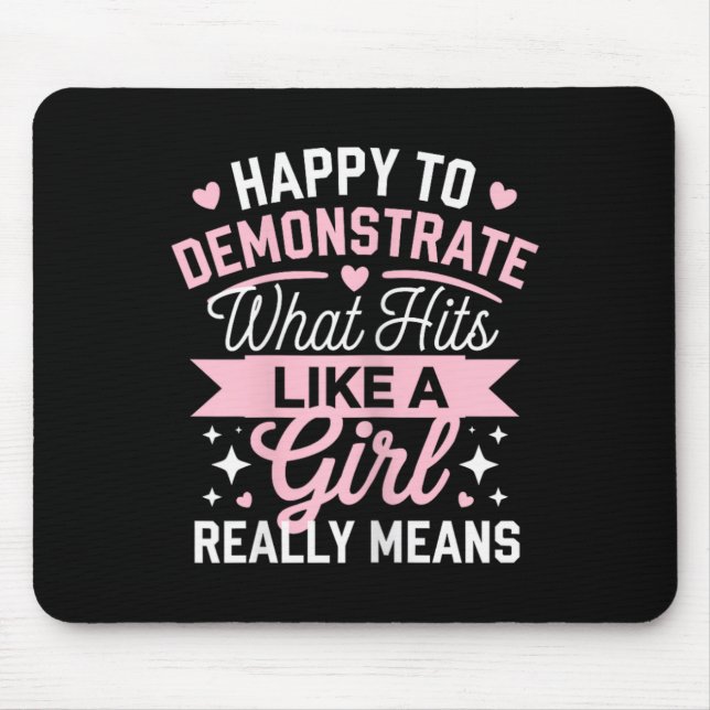 Powerful Karate Girl Statement Design  Mouse Pad (Front)