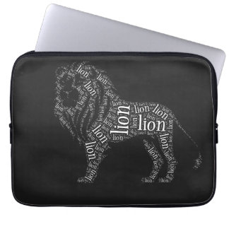 Powerful Lion Typography Design T-Shirt Laptop Sleeve
