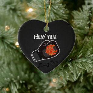 Powerful Muay Thai Fighter Graphic Ceramic Tree Decoration