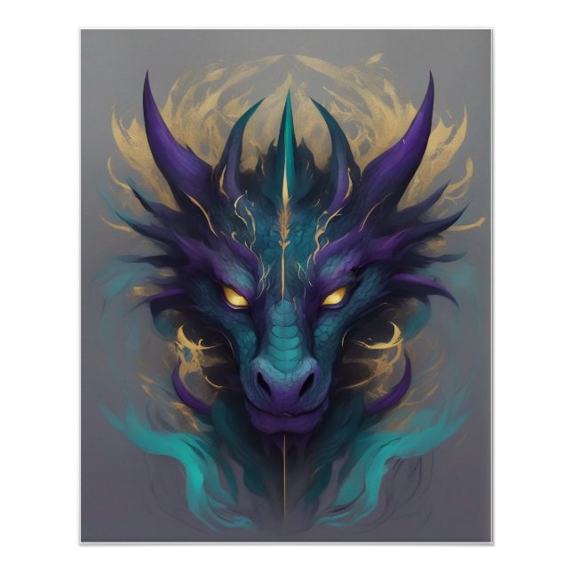 Powerful Mythical Dragon Head Poster (Front)