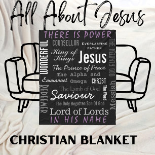 Powerful Name of Jesus Christian Fleece Blanket