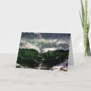 Powerful Ocean Wave Beach Note Card