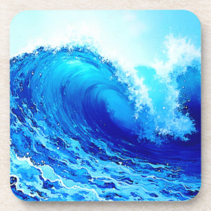 Powerful Ocean Wave Surge Design Coaster