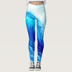 Powerful Ocean Wave Surge Design Leggings