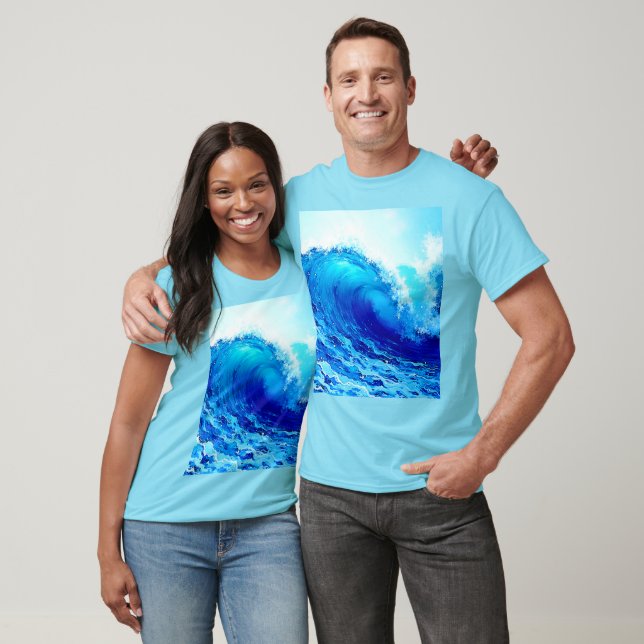 Powerful Ocean Wave Surge Design T-Shirt (Unisex)
