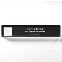 Powerful/Perfect Black Acrylic Desk Plaque