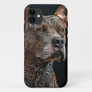Powerful Pitbull Dog Face Animal Aesthetic Case-Mate iPhone Case