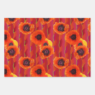 Powerful Poppies Wrapping Paper Sheet