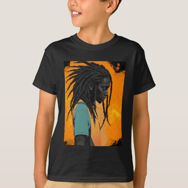 Powerful Proud Black Man Abstract Sticker  T-Shirt (Front)