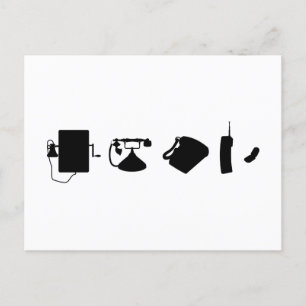 Powerful retro phone Evolution Postcard