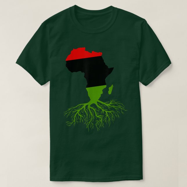 Powerful Roots African Black History Month BLM Afr T-Shirt (Design Front)