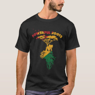 Powerful Roots Afro African American Pride Black P T-Shirt