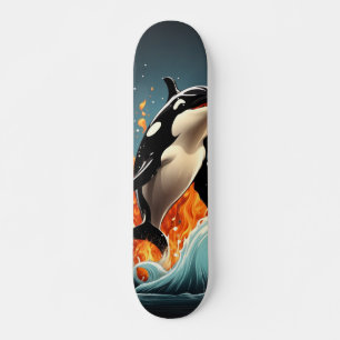 Powerful Skate Orca Fish Jumping From Water Skateboard