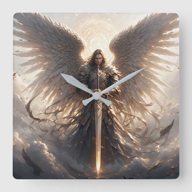 Powerful St Michael the Archangel Wall Clock (Front)