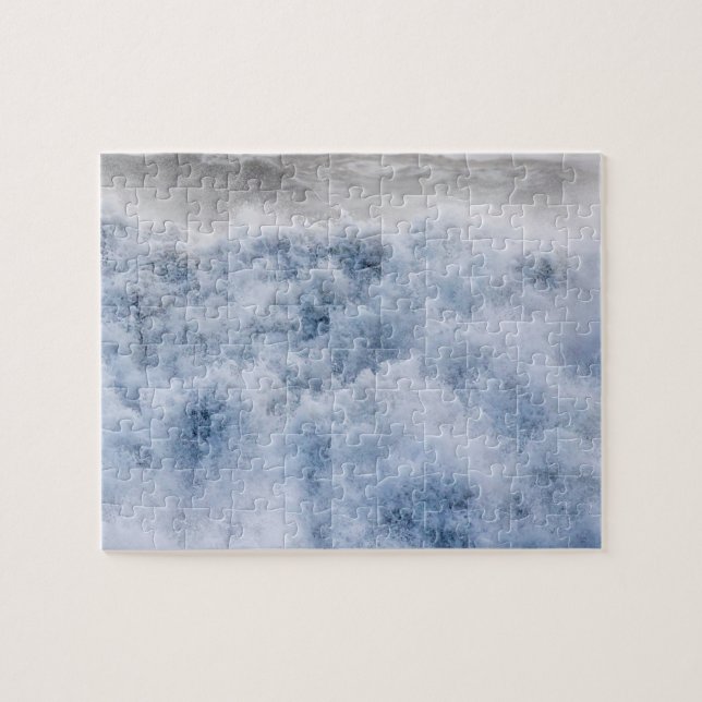 Powerful Stormy Waves In Winter Jigsaw Puzzle (Horizontal)