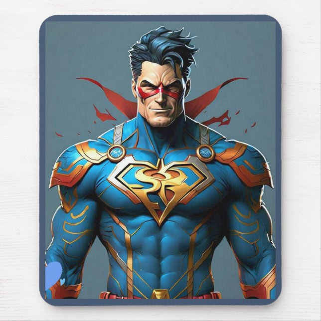 "Powerful Superhero Visuals" Mouse Pad (Front)