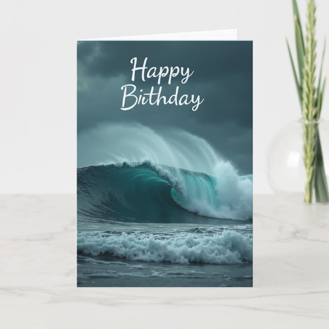 Powerful Wave Birthday Card (Front)