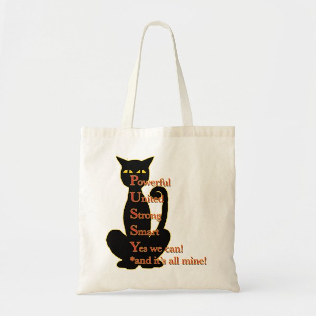 Powerful Woman cat design Tote Bag (Front)