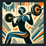 Powerful Women's Weight-lifting Art Deco Poster<br><div class="desc">Decorate your wall with this striking poster featuring an Art Deco design of a woman lifting a barbell. Both strength and power displayed in one image. Perfect for anyone who is committed to weight training and body sculpting. Great for a bedroom, office, or as a decoration in a fitness studio....</div>