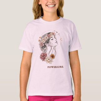 Powergirl – Floral Woman, Strength & Self-Lo T-Shirt