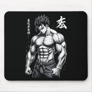 Powerlifter Japanese Anime Style Muscle Bodybuilde Mouse Pad