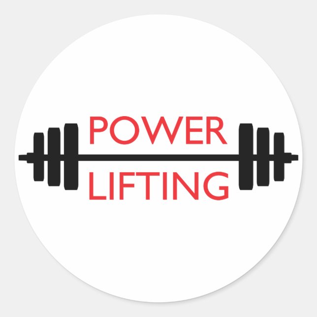 POWERLIFTING CLASSIC ROUND STICKER (Front)