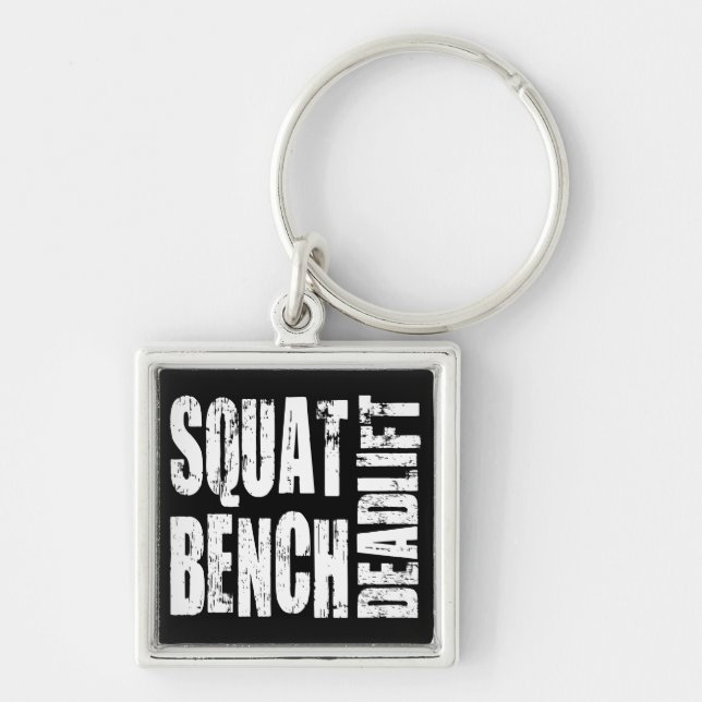 Powerlifting - Squat, Bench, Deadlift Key Ring (Front)