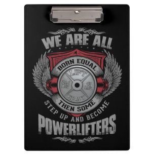 Powerlifting - STEP UP - Barbell Plate - Gym Clipboard